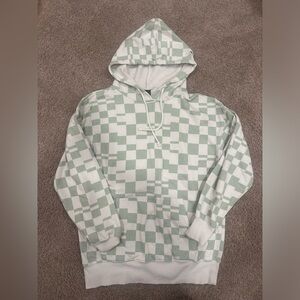 Wild Fable light green checkered hoodie size small (oversized)